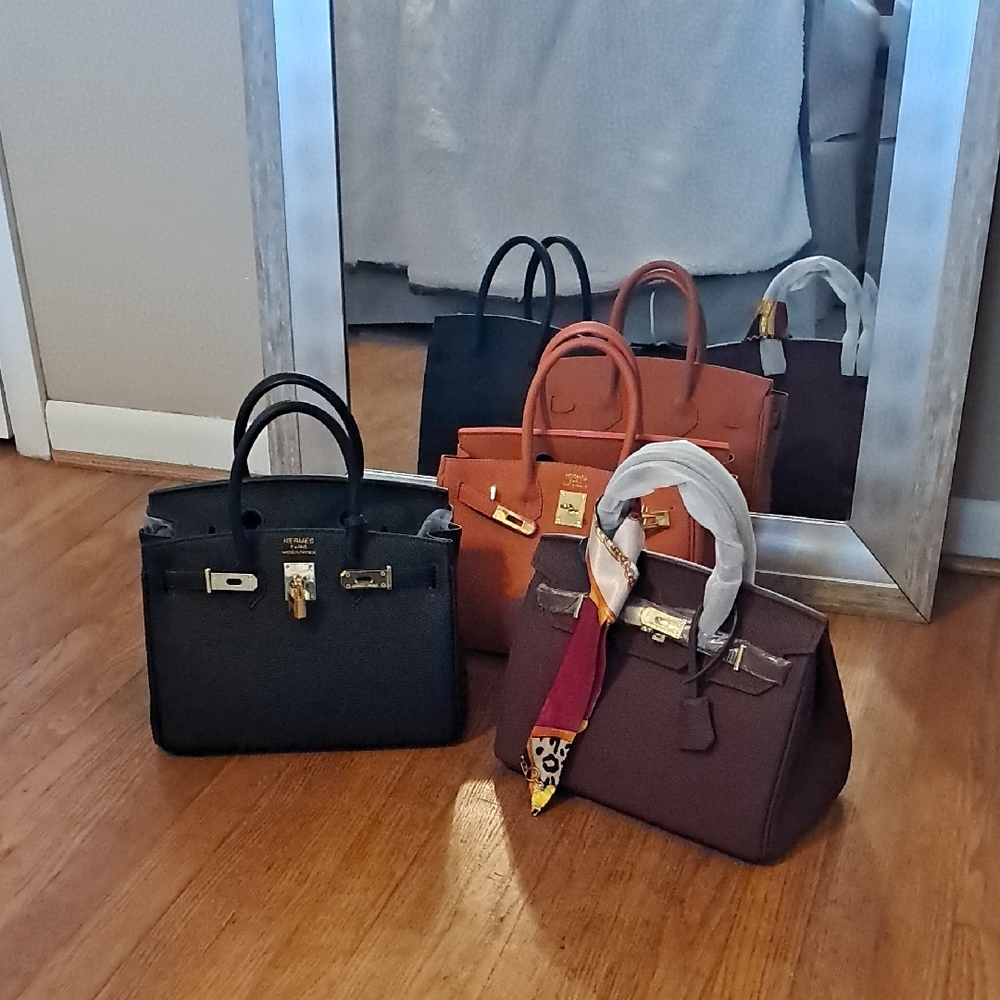 Not Hermes Elegant Black and Brown Women's Handbags Sold INDIVIDUALLY